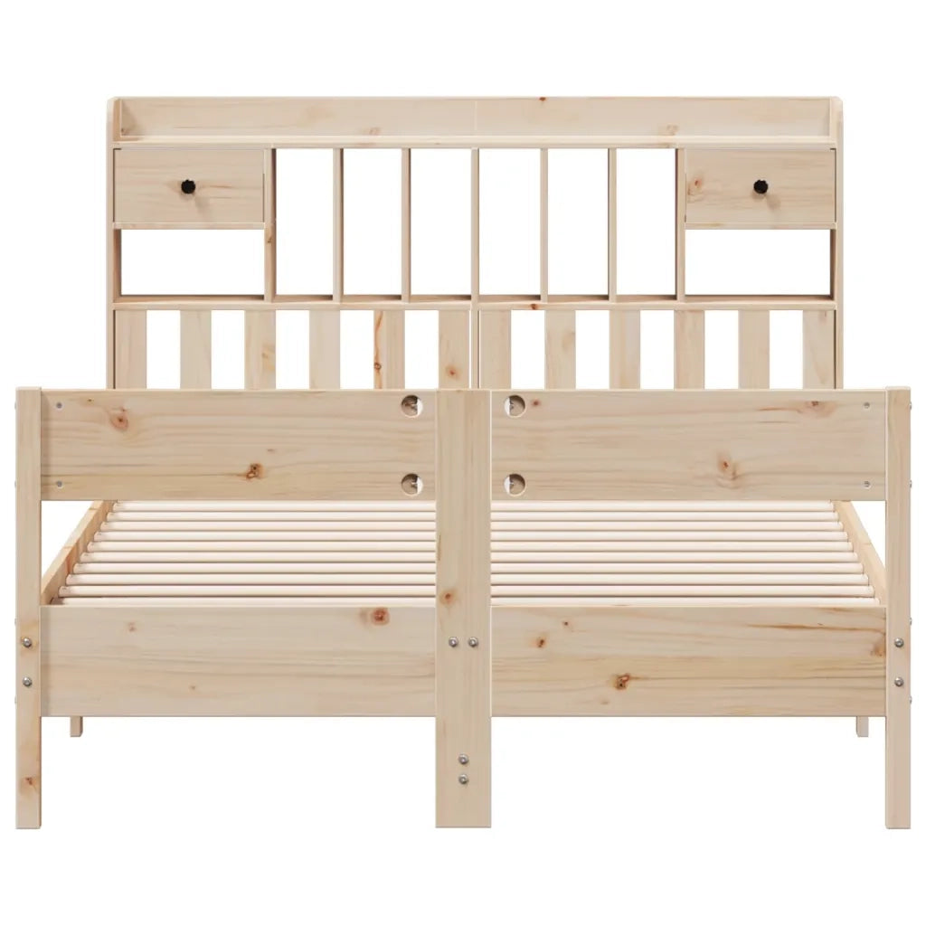 Letto Libreria senza Materasso 140x190 cm in Legno di Pino 3323038