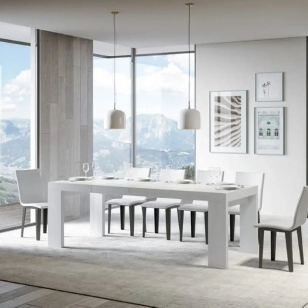 Tavolo allungabile 140/244x90 cm Roxell Premium colore bianco frassino