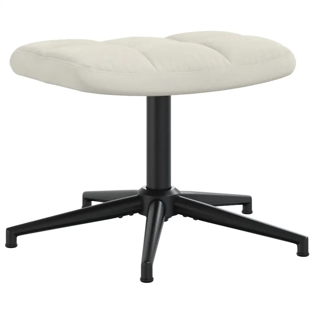 Poltrona Relax con Poggiapiedi Bianco Crema in Velluto cod mxl 21613