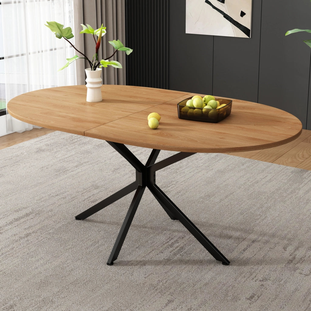 Tavolo da pranzo 120x80x75.5 cm in MDF; per 4-6 persone; naturale