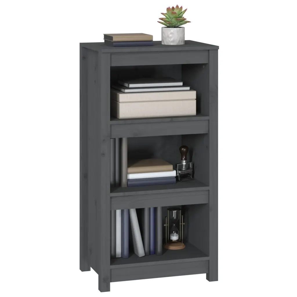 Libreria Grigia 50x35x97 cm in Legno Massello di Pino 821706