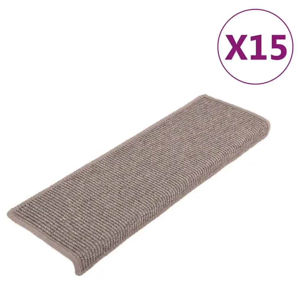 Tappetini Autoadesivi per Scale 15 pz Beige Scuro 65x25 cm cod mxl 76352