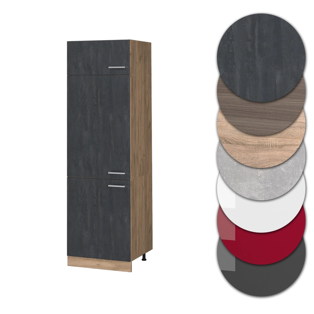 Vicco Armadio frigorifero Calcestruzzo nero 60 cm