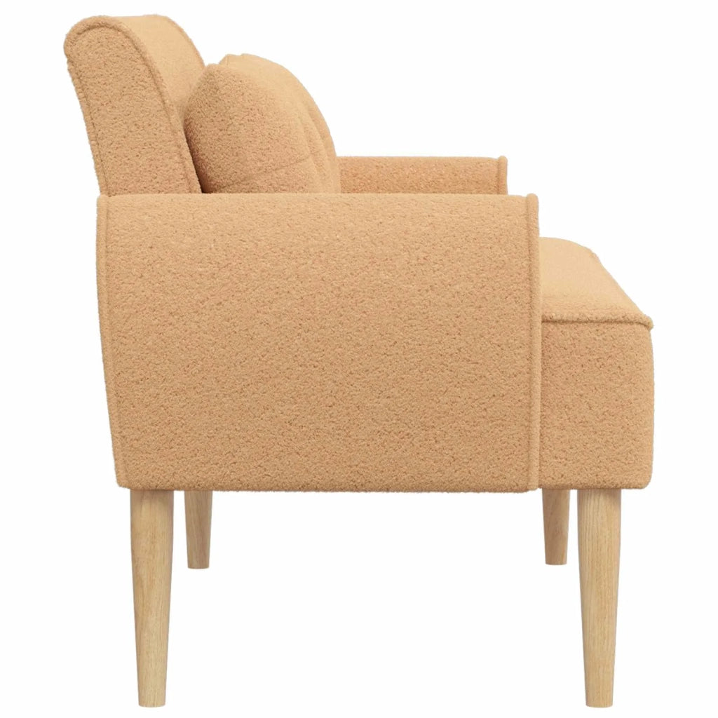 Loveseat con bottoni imbottiti Beige 117 x 67 x 77 cm Bouclé 42041827