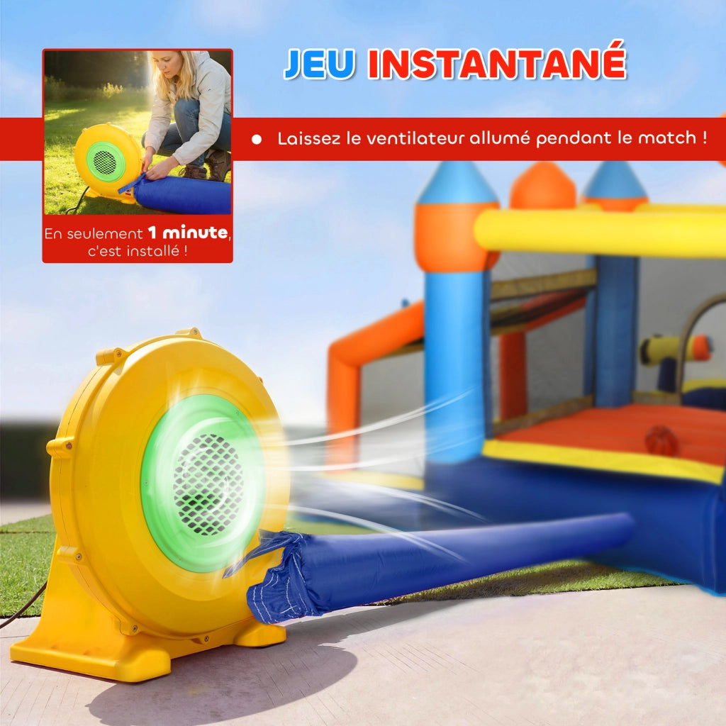 Castello gonfiabile 8 in 1 con scivolo e piscina ¨C zephmum ¨C Multicolore
