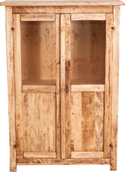 Biscottini Vetrinetta Country in legno massello di tiglio finitura naturale L68xPR25xH98 cm. Made in Italy