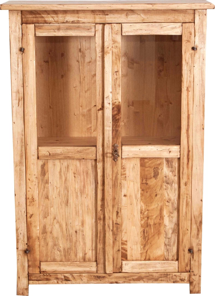 Biscottini Vetrinetta Country in legno massello di tiglio finitura naturale L68xPR25xH98 cm. Made in Italy