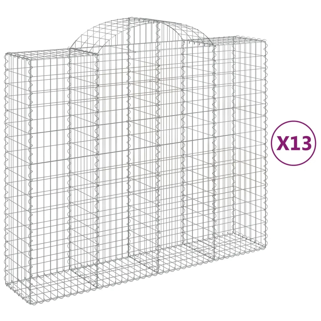 Cesti Gabbioni ad Arco 13 pz 200x50x160/180 cm Ferro Zincato 3146394