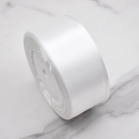 Lana di seta, 40 mm x 22,8 m, lana per decorazione, confezione di regalo, manufatta a mano, decorazione, adatta per matrimonio, fai da te, lana di rosa, lana per torta, fiori, confezione di regalo, bianca.