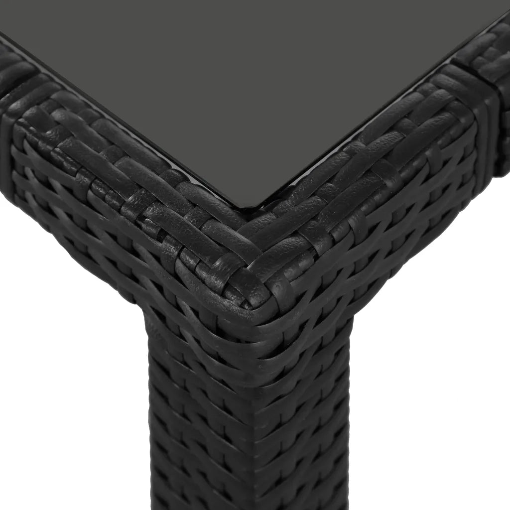 Set da Pranzo da Giardino 7 pz in Polyrattan Nero 44087