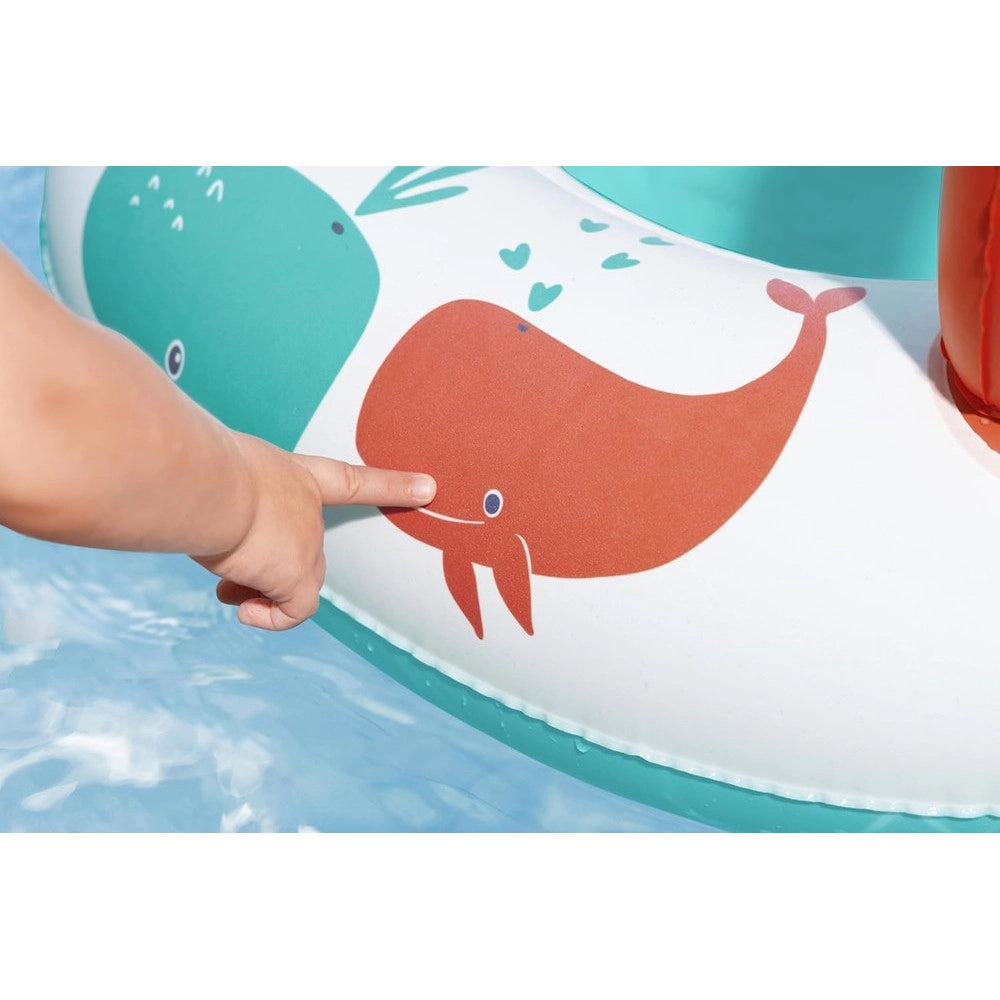 Trade Shop - Canottino Gommone Comfort Plush Per Bambini Tetto Parasole Design Creature Marine 34203 -