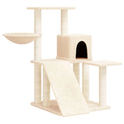 Tiragraffi per gatti torre per arrampicata giocattolo piattaforma per arrampicata con tiragraffi in sisal 82 cm crema 02_0022524