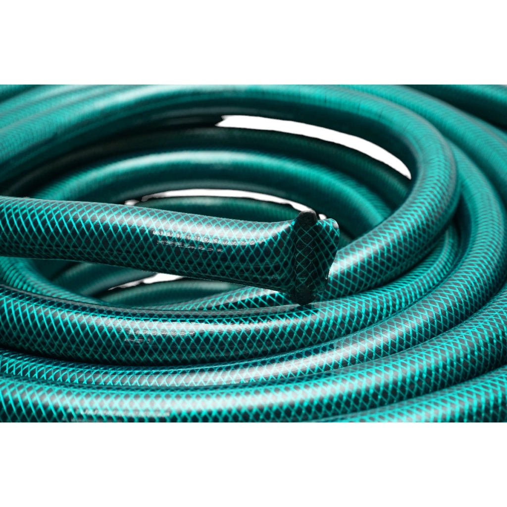 Tubo da giardino in PVC verde da 3/4 pollici (19 mm), barra PN4 con inserto tessile intrecciato, rotolo da 50 m