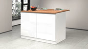 Isola Cucina SOLE 2 Ante – Bianco lucido/Rovere 125x90x90 cm, Made in Italy
