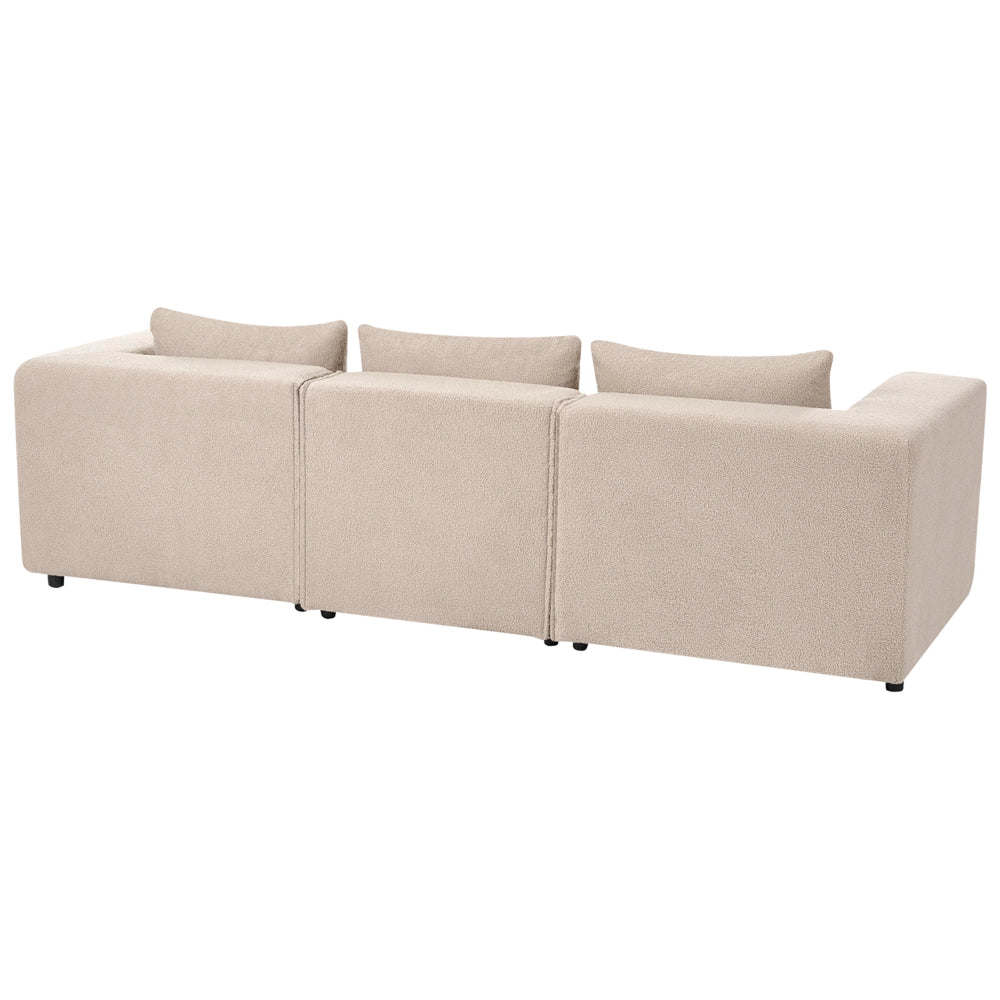 Divano modulare Boucle a 3 posti elementi angolari componibili beige Stile moderno e minimalista