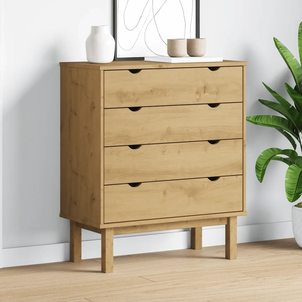 Cassettiera OTTA 76,5x39,5x90 cm in Legno Massello di Pino 348582