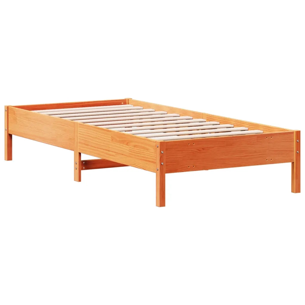 Letto senza Materasso Marrone Cera 100x200 cm in Legno di Pino