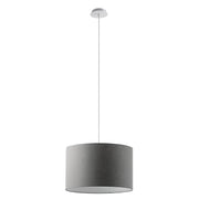 Lampada a Sospensione Rossini con Paralume Cilindrico Antracite - Struttura in Metallo Bianco - Attacco E27, Potenza 75W, IP20, Ø 48 x 30 x 150 cm