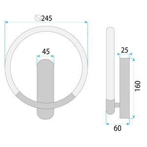 Applique Da Parete Led Lhj068-w C Brush Gold/black