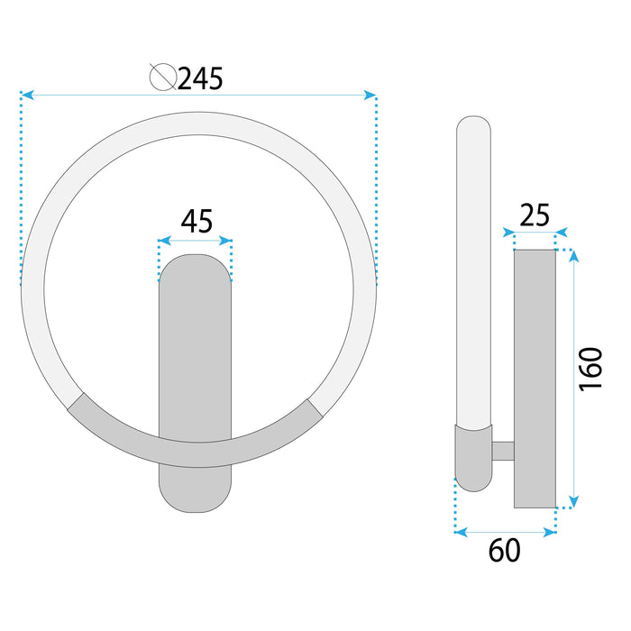 Applique Da Parete Led Lhj068-w C Brush Gold/black