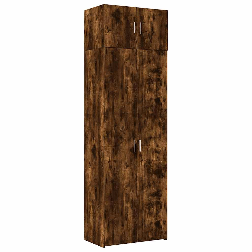 Mobile contenitore alto in legno composito 70 x 42,5 x 225 cm salvaspazio stile contemporaneo legno di rovere affumicato 02_0055584