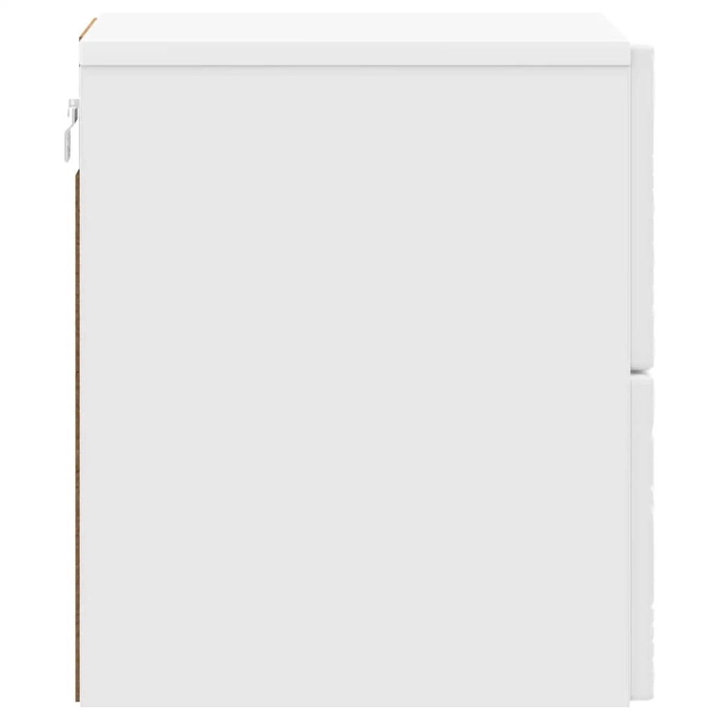 Mobiletto da notte a muro 2 pz Bianco Lucido 34,5 x 33 x 40 cm 898814