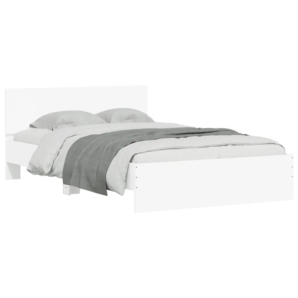 Giroletto con Testiera-Struttura Letto con testiera Bianco 135x190 cm