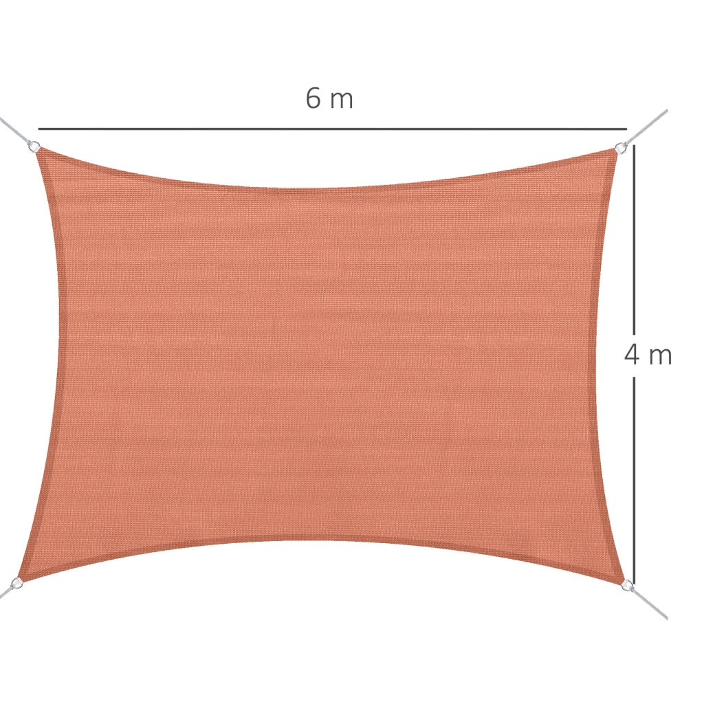 Tenda a Vela Rettangolare ¨C zephmum ¨C Rossa PE Acciaio Inox 4x6 m