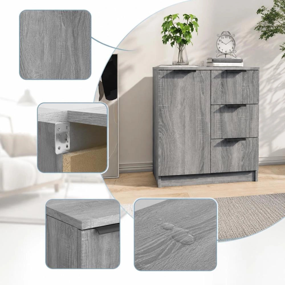 Sideboard Grey Sonoma 60x30x70 Cm Wood Material