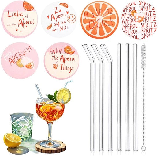 Set di regalo Aperol, Onderzetters Aperol, Aperol sacchetti, Accessori per cocktail Aperol, Rietti per Aperol, Onderzetters Aperol (Stile B)
