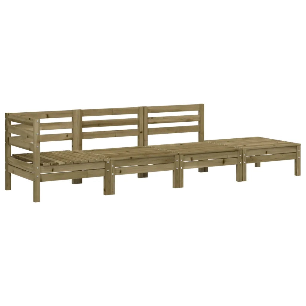 Divano da Giardino a 4 Sedute in Legno Impregnato di Pino