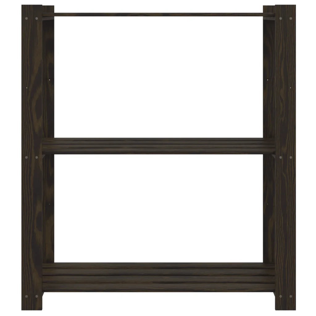 Scaffale a 3 Livelli Nero 80x38x90 cm in Legno Massello di Pinocod mxl 84322