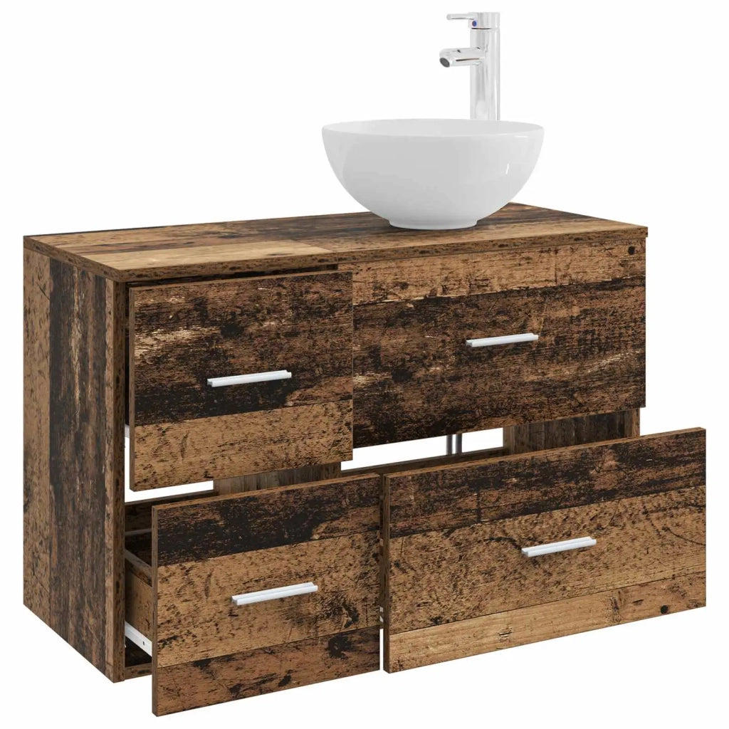 Set di mobili per il bagno 2 pz Legno antico 3403950