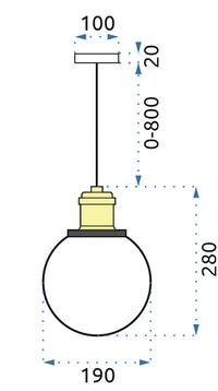 Lampada Da Soffitto Pensile Di Vetro Verto B Transparente