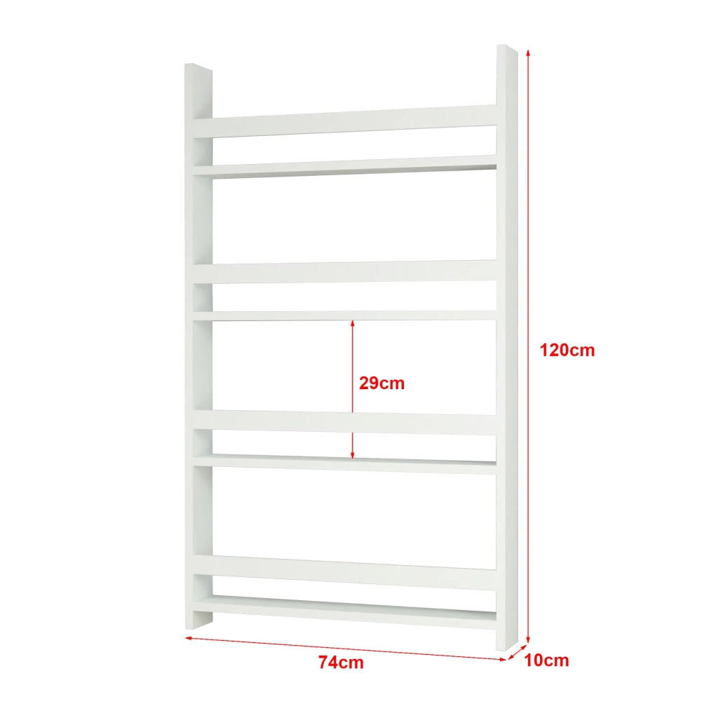 Mensola da parete a 4 ripiani 120 x 74 x 10 cm Bianco 03_0007051