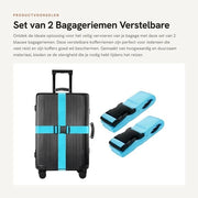 Set di cinture per valigia rigide da 2 - Cinture per valigia adattabili - Resistenti all'acqua - Alta densità - Adatti per bagagli da trasporto aereo