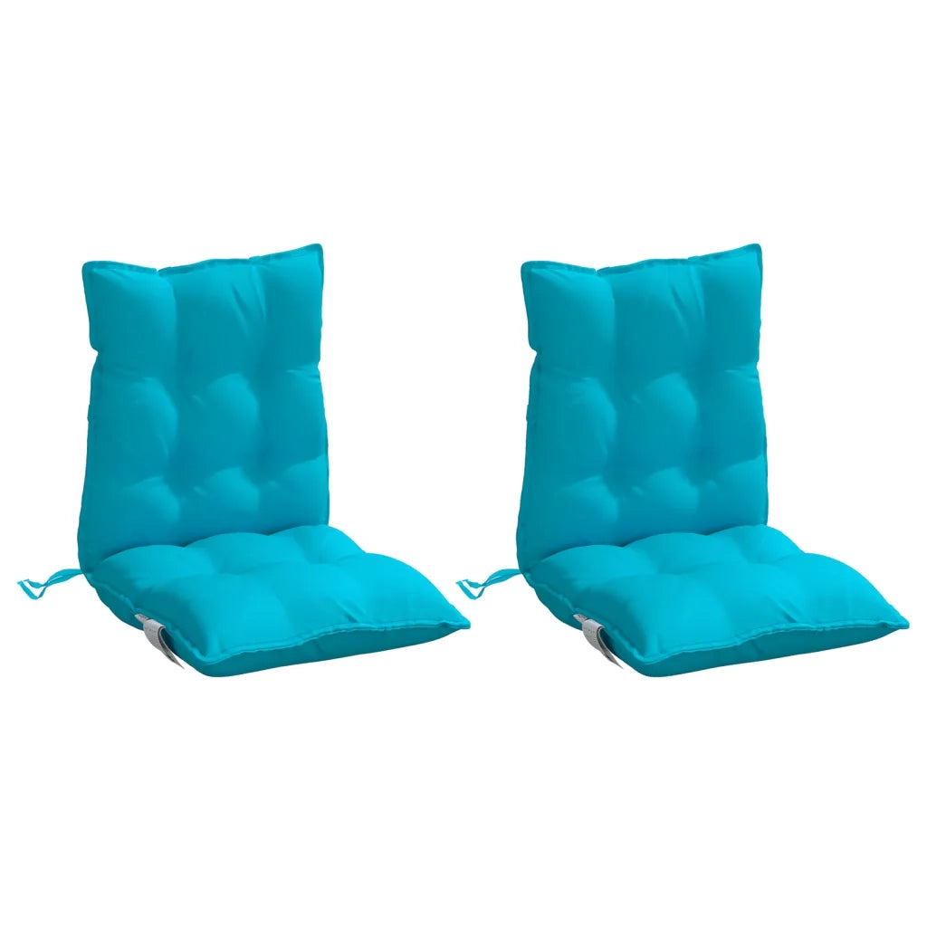 Cuscini Sedia Schienale Basso 2pz Turchese in Tessuto Oxford 377734
