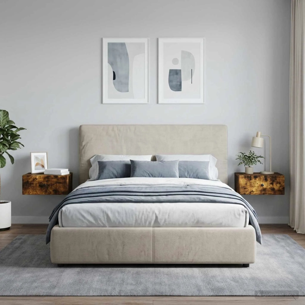 Mobiletto da notte a muro 2 pcs Rovere Fumo 49 x 34,5 x 20 cm 899136