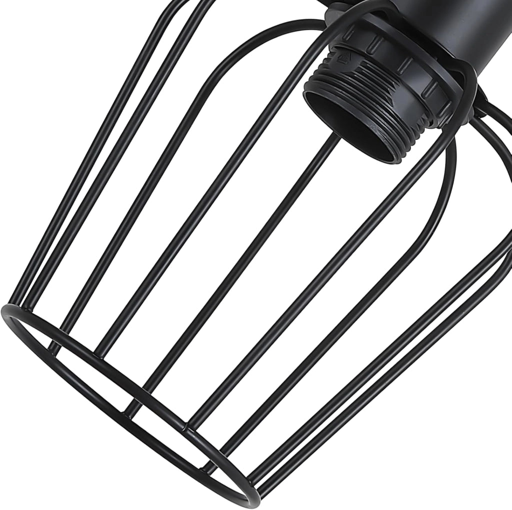ZMH Lampada da terra vintage legno nera metallo industriale E27 146cm per soggiorno senza lampadina