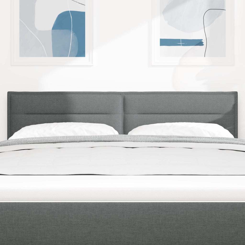 Testata Letto a LED Design Linee Grigio Scuro 80 cm Tessuto