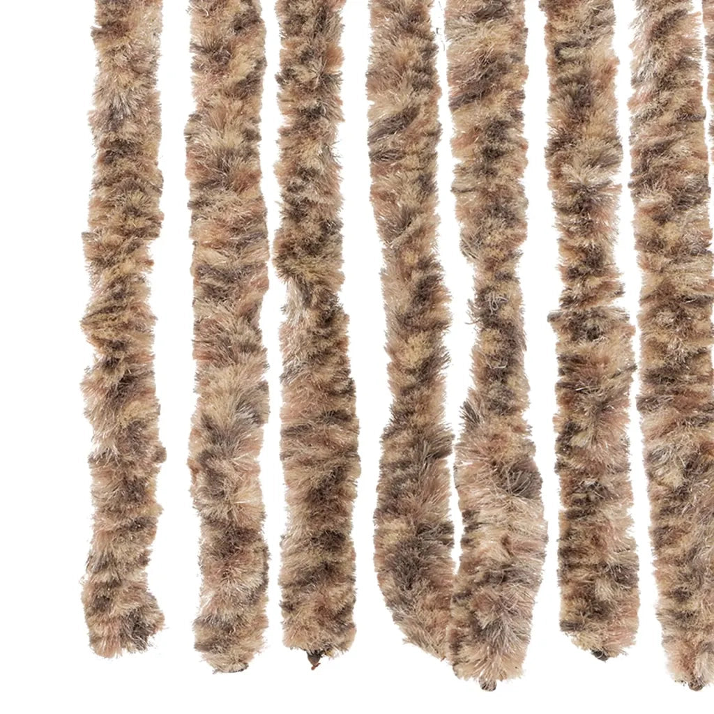 Tenda Antimosche Beige e Marrone Scuro 100x230 cm in Ciniglia CFW1271663