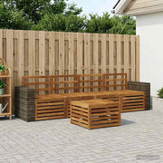 Set di divani da esterno 5 pz Naturale Legno di Acacia Massello 3384005