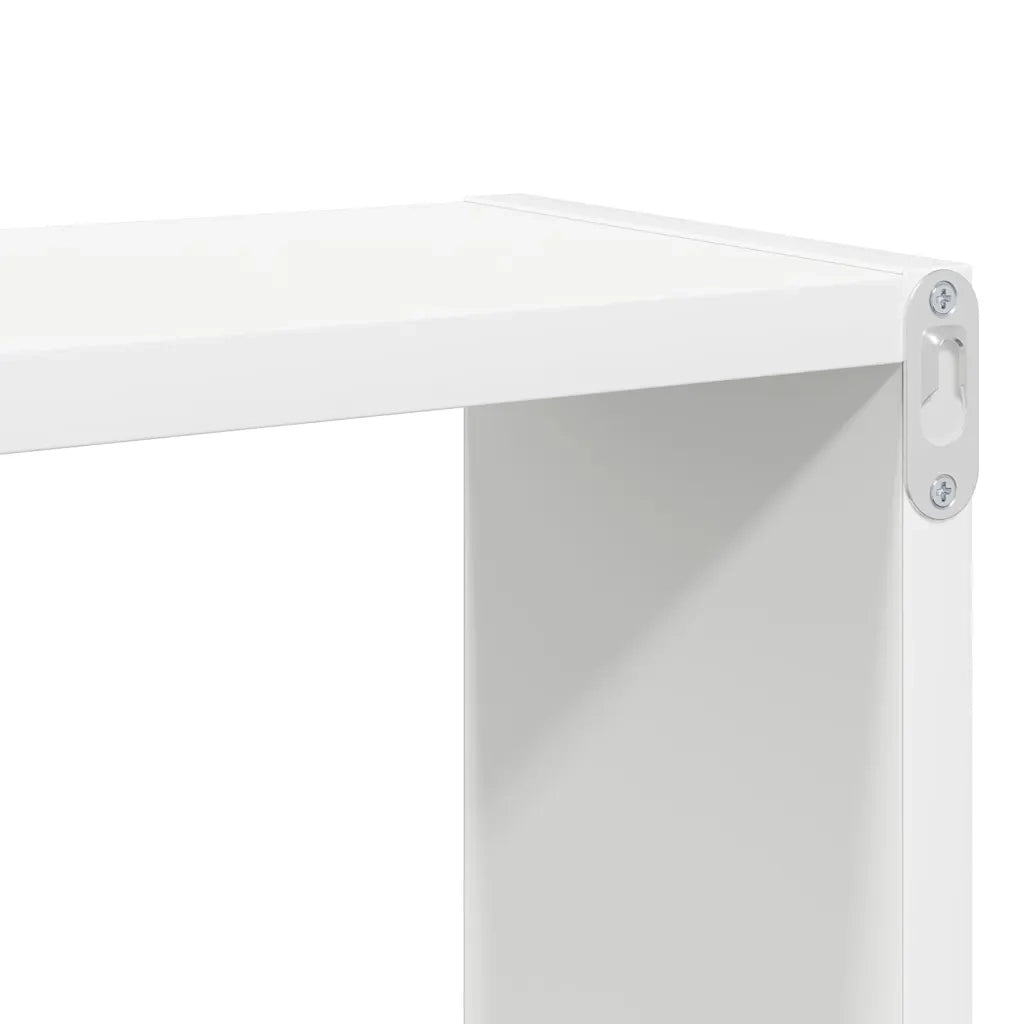 Mensole Parete a Cubo 2pz Bianco 80x15x26,5cm Legno Multistrato