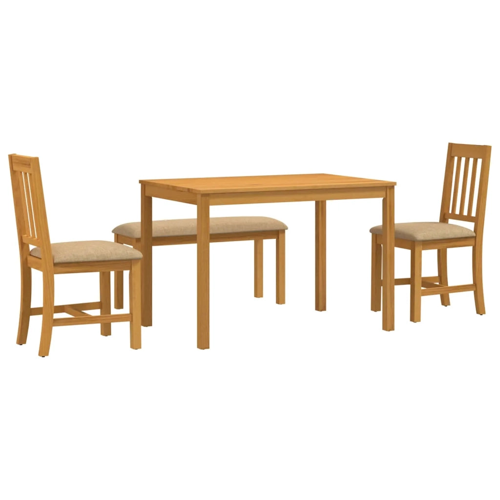 Set da pranzo 4 pz Beige Legno di Quercia Massello 3430294