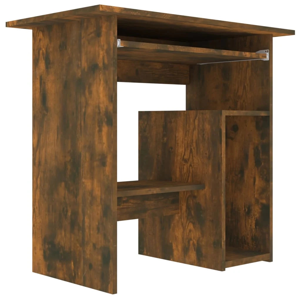 Scrivania da ufficio postazione di lavoro mobile per computer studio rovere affumicato 80 x 45 x 74 cm legno ingegnerizzato marrone 02_0023590