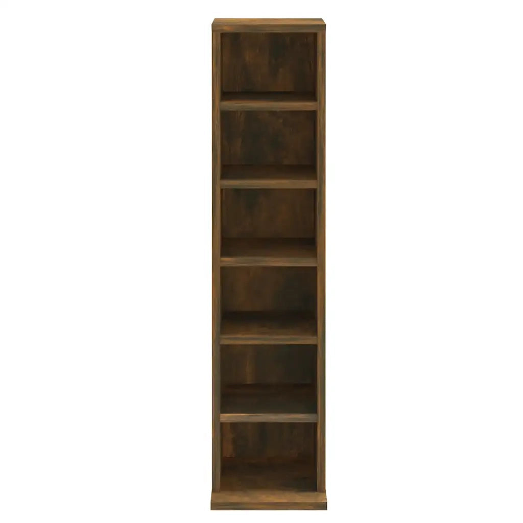 Mobile Porta CD Rovere Fumo 21x20x88 cm in Legno Multistrato 815072