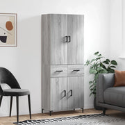 Credenza-Buffet-Armadio da cucina Grigio Sonoma 69,5x34x180 cm in Legno Multistrato 339380