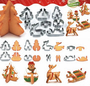 Set di stampi per biscotti tridimensionali, 8 pezzi, forma biscotto, stampi biscotto in acciaio inossidabile, forma albero di Natale, forma fiocco di neve, forma elicottero