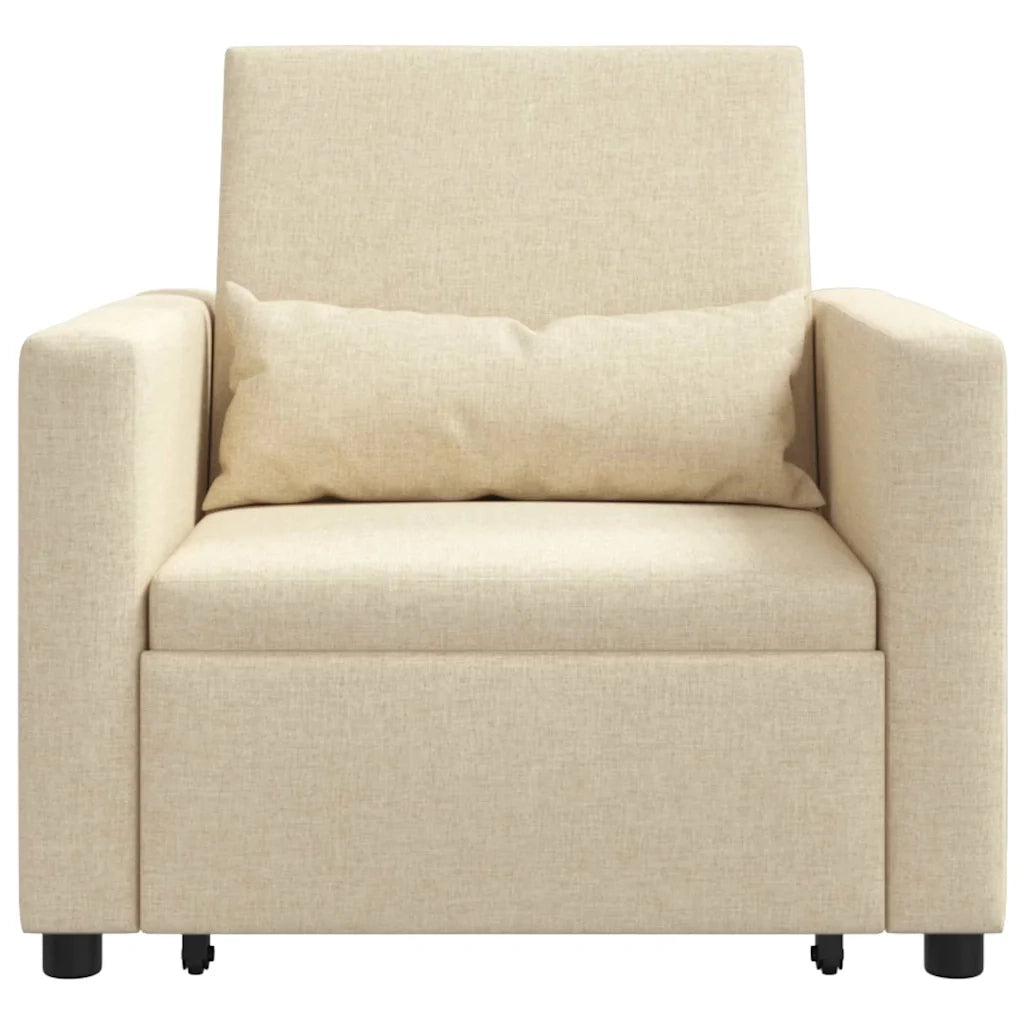 Divano letto estraibile singolo-Sofa Letto-Daybed Crema 90 x 165 x 87 cm Tessuto