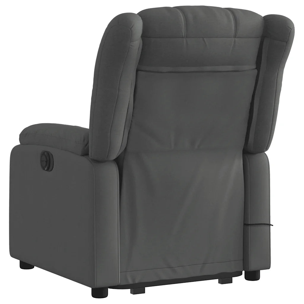 Poltrona Alzapersona Massaggi Reclinabile Grigio Scuro Tessuto 3205329